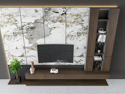 Ściana telewizyjna 17 Model 3D