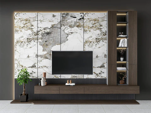 Ściana telewizyjna 17 Model 3D