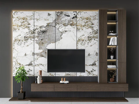 Ściana telewizyjna 17 Model 3D