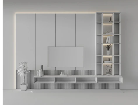 Ściana telewizyjna 17 Model 3D