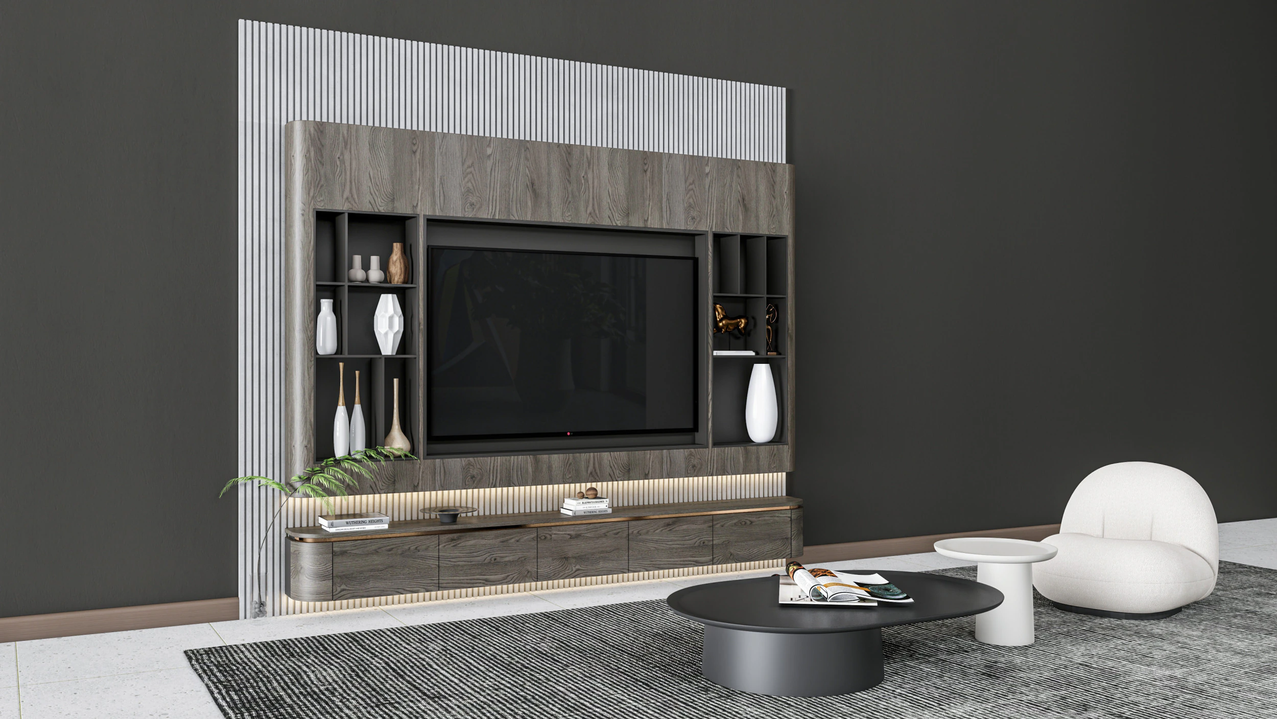 TV wall 24 3D Model .c4d .max .obj .3ds .fbx .stl .blend 