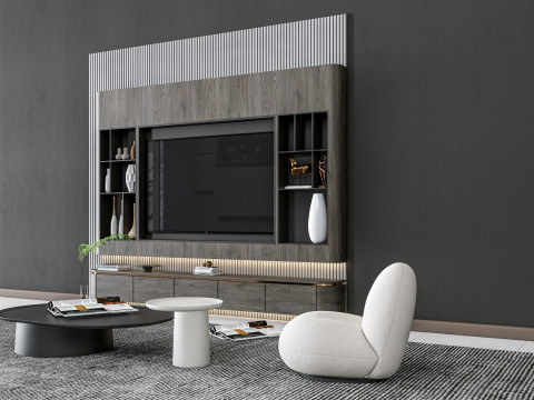 TV wall 24 3D Model