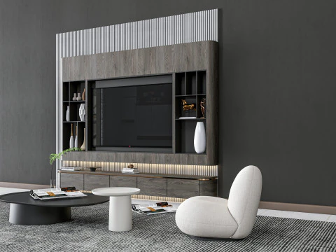 TV wall 24 3D Model