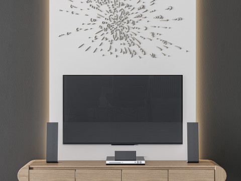TV wall 25 3D-Modell