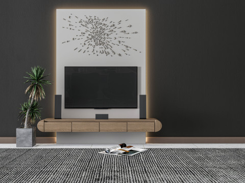TV wall 25 3D-Modell