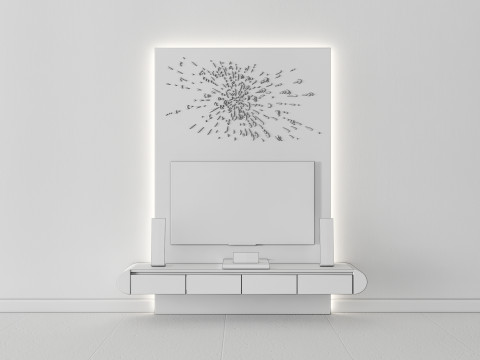 TV wall 25 3D-Modell