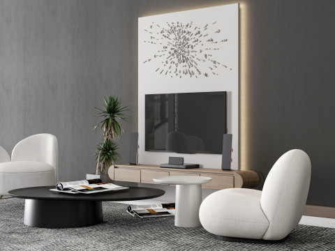 TV wall 25 3D-Modell