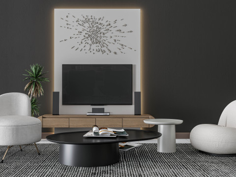 TV wall 25 3D-Modell