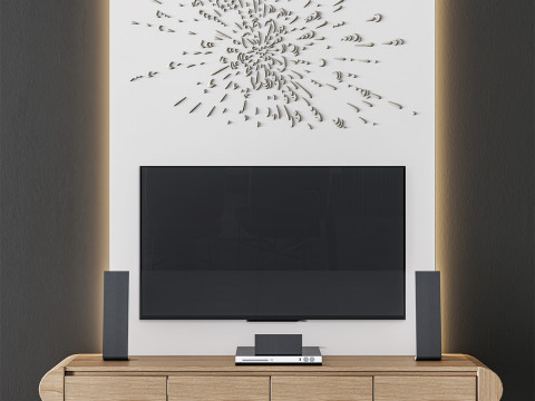 TV wall 25 3D-Modell