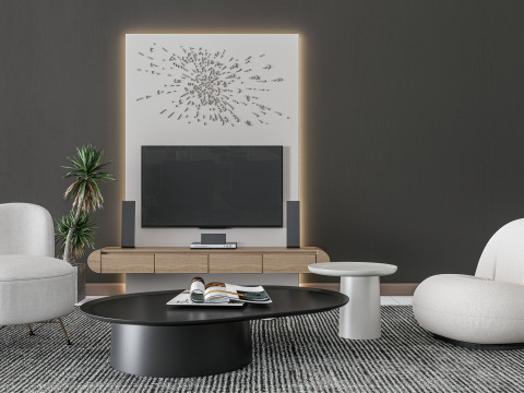 TV wall 25 3D-Modell