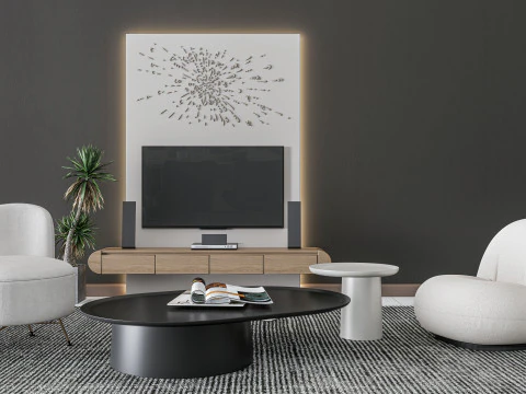 TV wall 25 3D Model