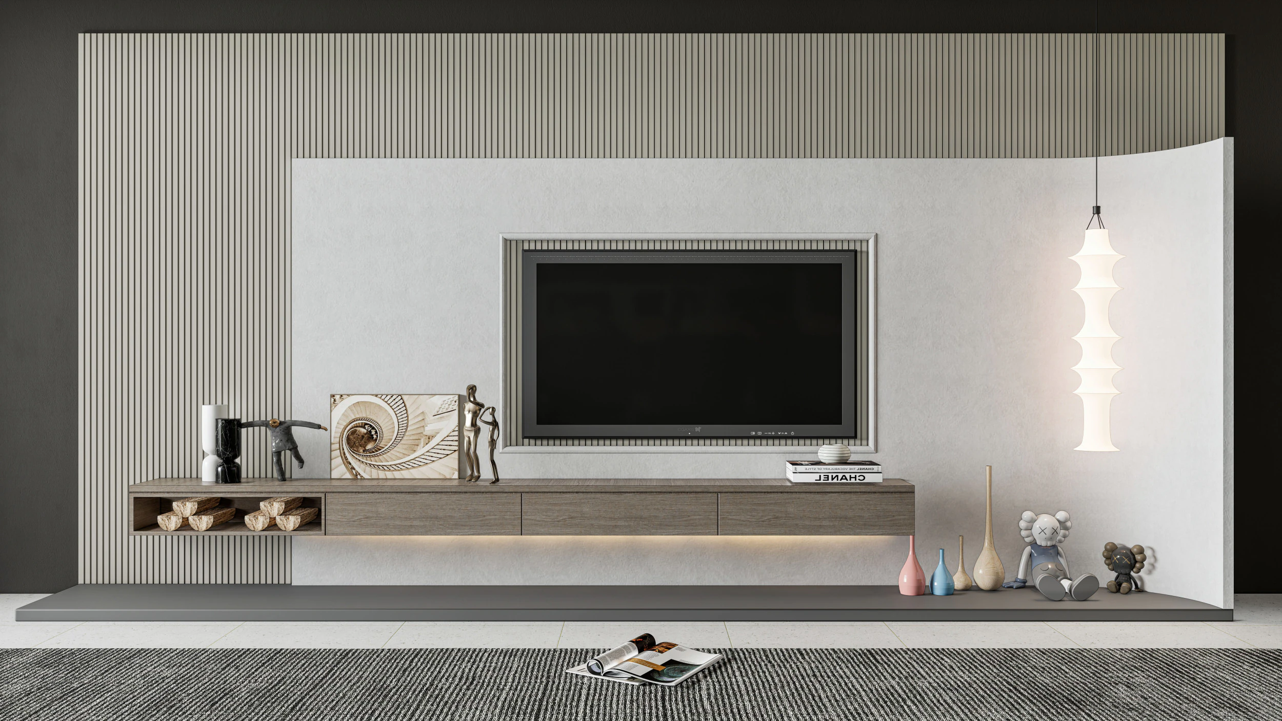 TV wall 27 3D Model .c4d .max .obj .3ds .fbx .stl .blend