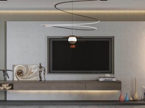 TV wall 27 3D Model