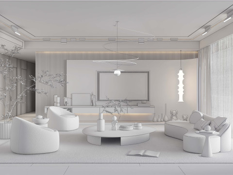 TV wall 27 3D Model