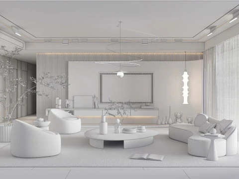 TV wall 27 3D Model