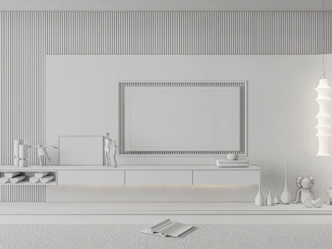 TV wall 27 3D Model