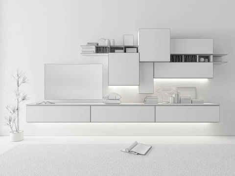 TV wall 32 3D Model