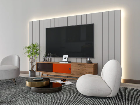 TV wall 33 3D Model