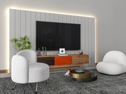 TV wall 33 3D Model