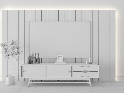 TV wall 33 3D Model