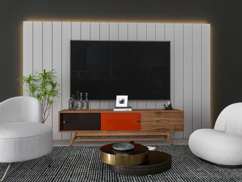TV wall 33 3D Model