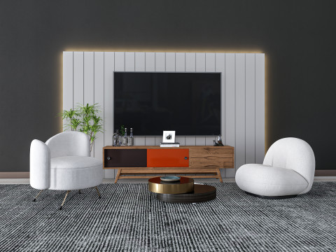TV wall 33 Modello 3D