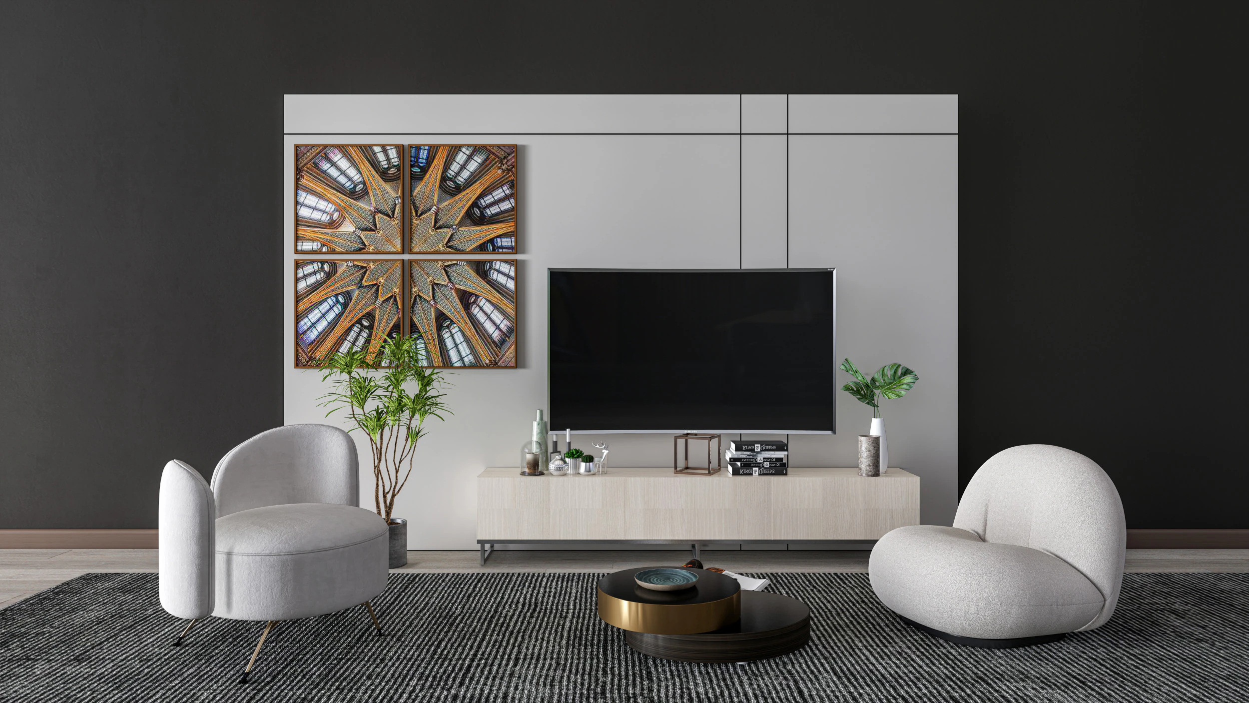TV wall 34 3D Model .c4d .max .obj .3ds .fbx .stl .blend 