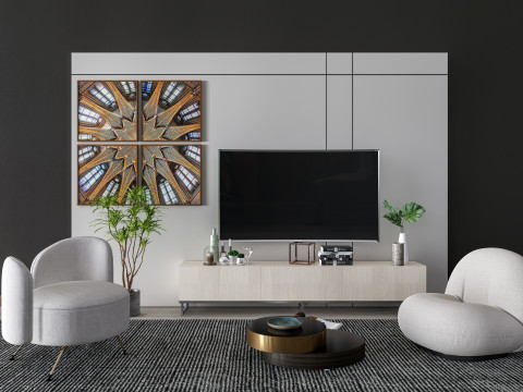 TV wall 34 3D Model
