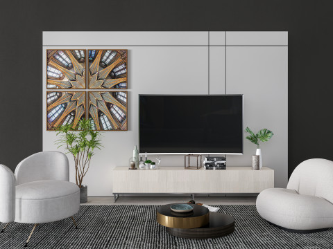 TV wall 34 3D Model