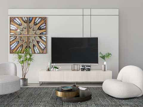 TV wall 34 3D Model