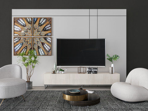 TV wall 34 3D Model