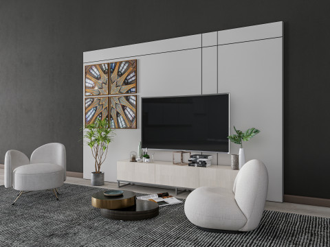 TV wall 34 3D Model