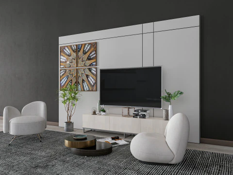 TV wall 34 3D Model