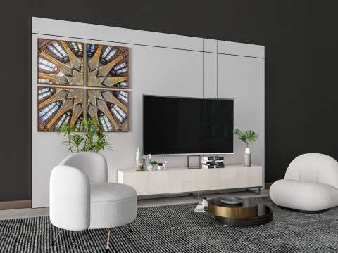 TV wall 34 3D Model