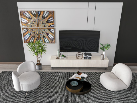TV wall 34 3D Model
