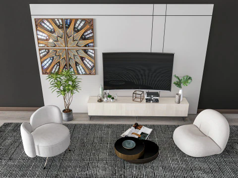 TV wall 34 3D Model