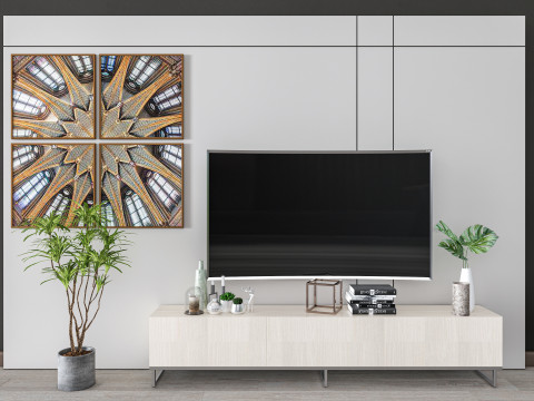 TV wall 34 3D Model