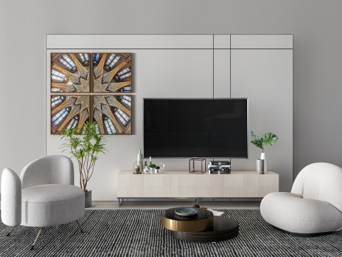 TV wall 34 3D Model