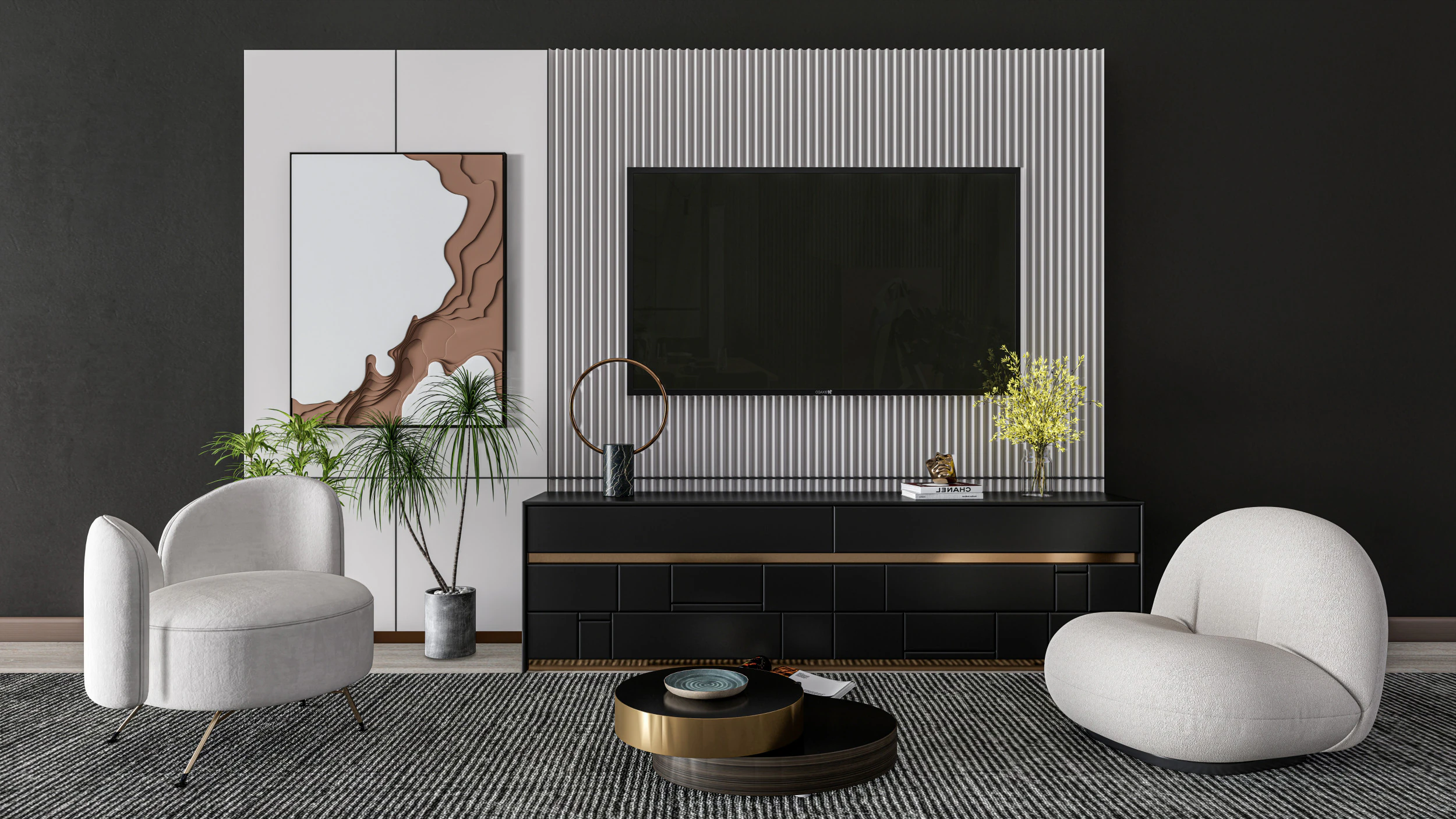 TV wall 35 3D Model .c4d .max .obj .3ds .fbx .stl .blend