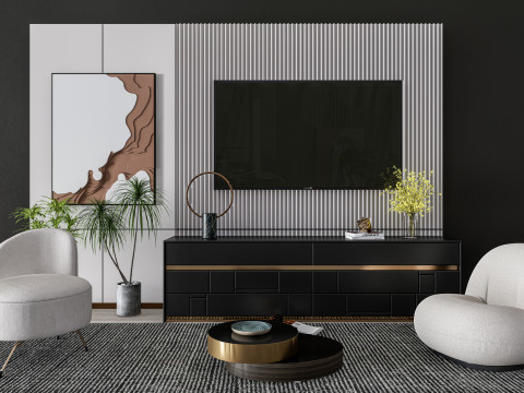 TV wall 35 3D Model