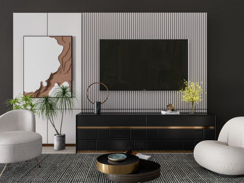 TV wall 35 3D Модель