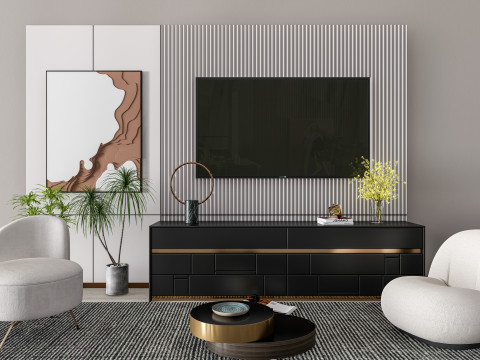 TV wall 35 3D Модель