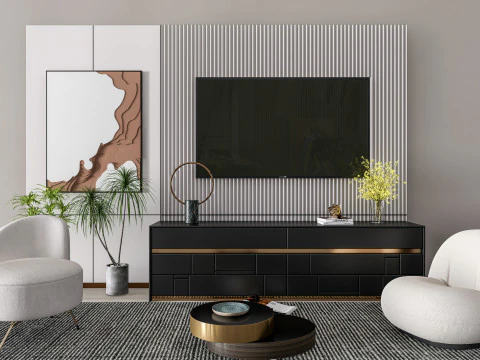 TV wall 35 3D Model