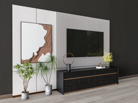 TV wall 35 3D Model