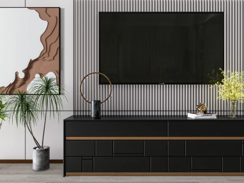 TV wall 35 3D Model