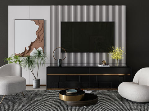 TV wall 35 3D Модель