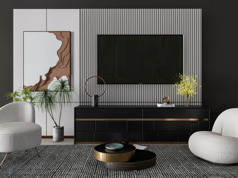 TV wall 35 3D Model