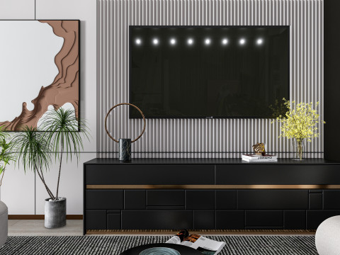 TV wall 35 3D Модель