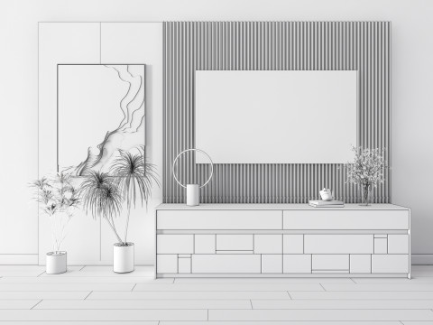 TV wall 35 3D Модель