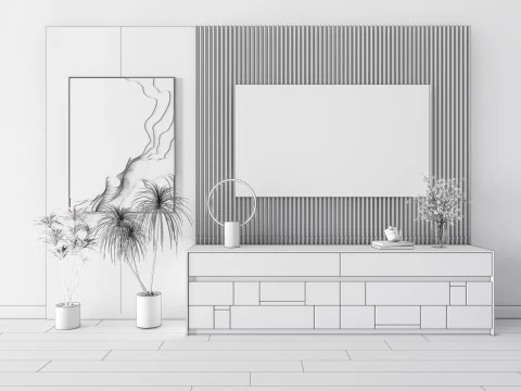 TV wall 35 3D Model